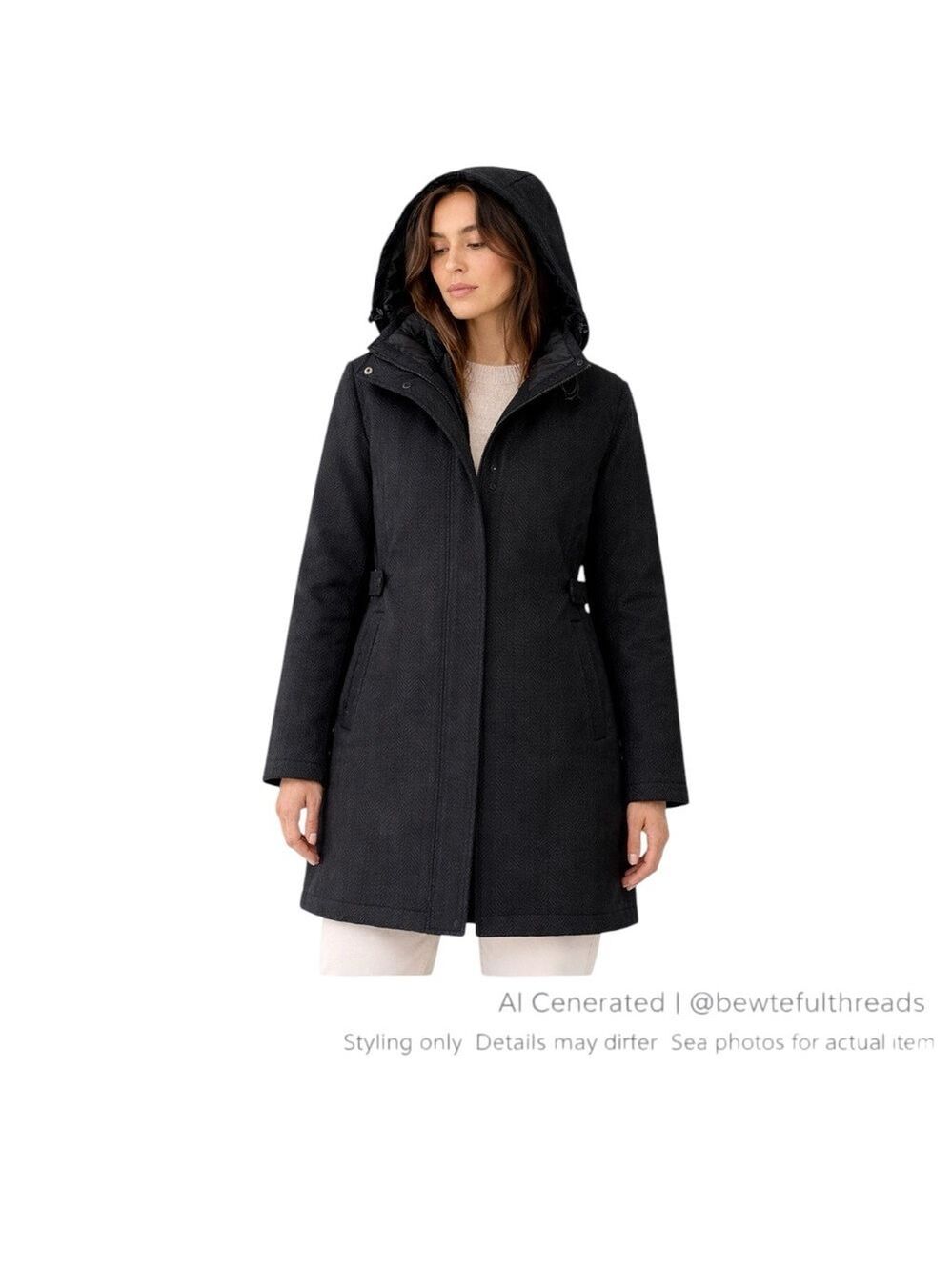 Gotcha Glacier Down Herringbone Hooded Coat XL Black Zip Out Liner Utility